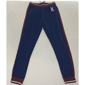 Men's Psycho Bunny Rabbit Skull Joggers Navy Maroon XL